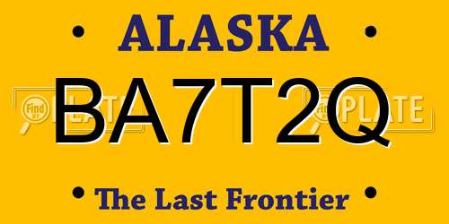 BA7T2Q Alaska License Plate