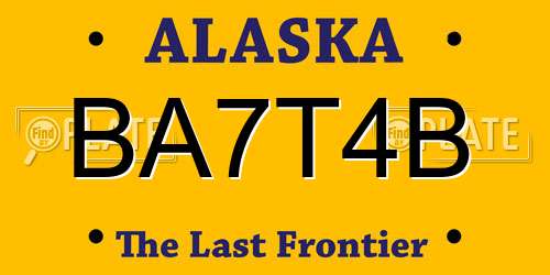 BA7T4B Alaska License Plate