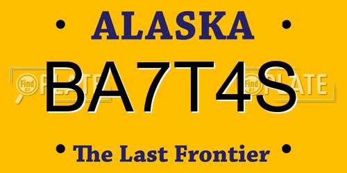 BA7T4S Alaska License Plate
