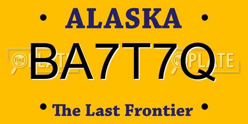 BA7T7Q Alaska License Plate