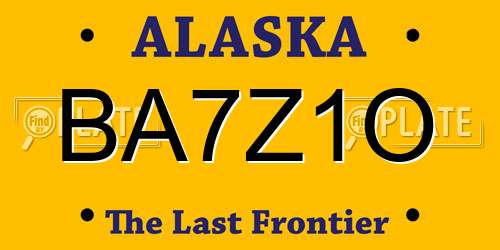 BA7Z1O Alaska License Plate