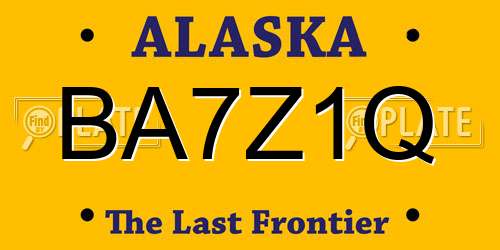 BA7Z1Q Alaska License Plate