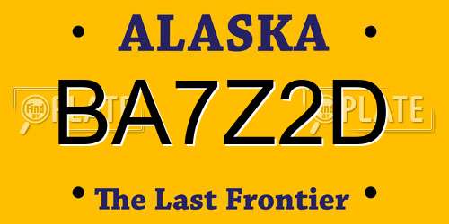 BA7Z2D Alaska License Plate