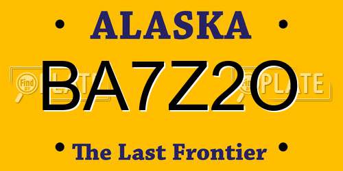 BA7Z2O Alaska License Plate