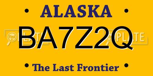 BA7Z2Q Alaska License Plate