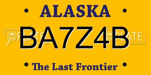 BA7Z4B Alaska License Plate