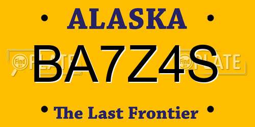 BA7Z4S Alaska License Plate
