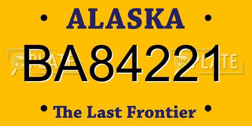 BA84221 Alaska License Plate