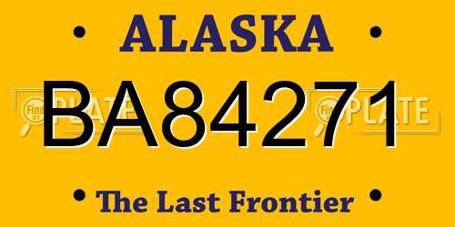 BA84271 Alaska License Plate