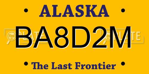 BA8D2M Alaska License Plate