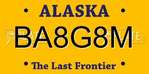BA8G8M Alaska License Plate