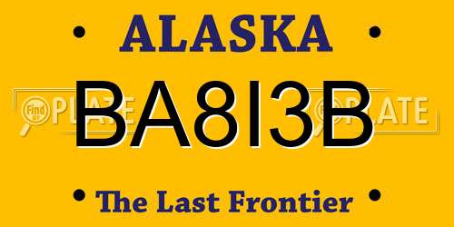 BA8I3B Alaska License Plate