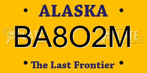 BA8O2M Alaska License Plate