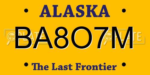 BA8O7M Alaska License Plate