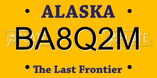 BA8Q2M Alaska License Plate