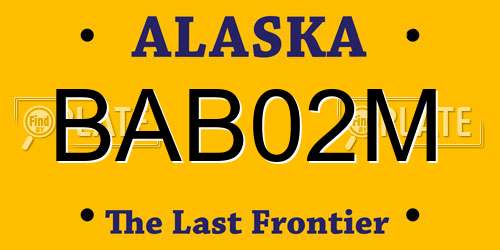 BAB02M Alaska License Plate
