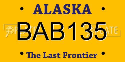 BAB135 Alaska License Plate