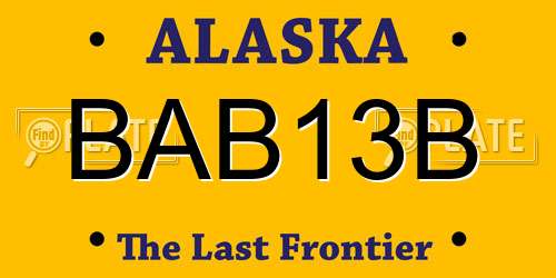 BAB13B Alaska License Plate