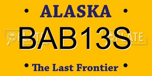 BAB13S Alaska License Plate