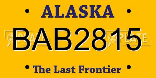 BAB2815 Alaska License Plate