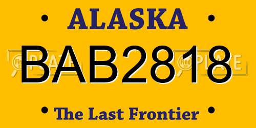 BAB2818 Alaska License Plate