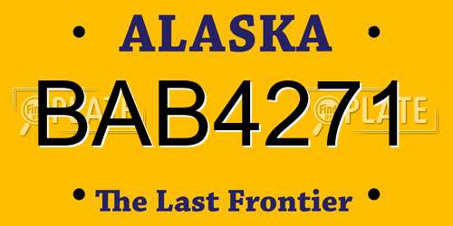 BAB4271 Alaska License Plate