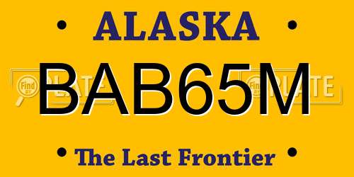 BAB65M Alaska License Plate