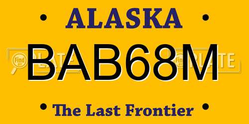 BAB68M Alaska License Plate
