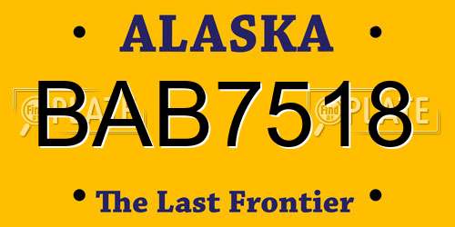 BAB7518 Alaska License Plate