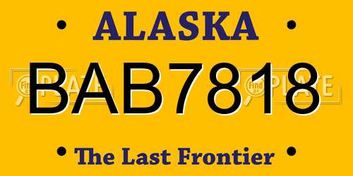 BAB7818 Alaska License Plate