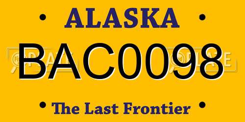 BAC0098 Alaska License Plate