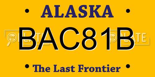 BAC81B Alaska License Plate
