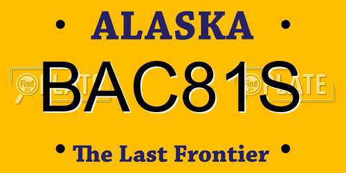 BAC81S Alaska License Plate
