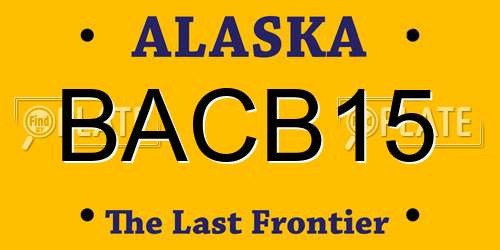 BACB15 Alaska License Plate