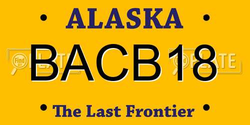 BACB18 Alaska License Plate