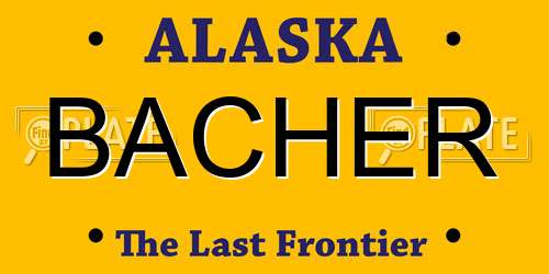 BACHER Alaska License Plate
