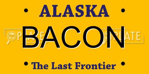 BACON Alaska License Plate