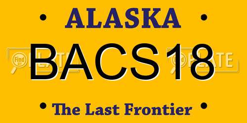 BACS18 Alaska License Plate