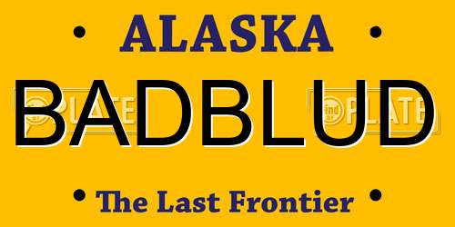 BADBLUD Alaska License Plate