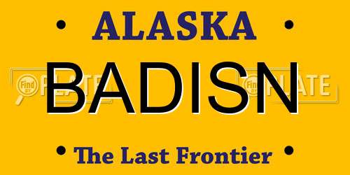 BADISN Alaska License Plate