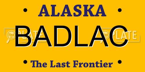 BADLAC Alaska License Plate