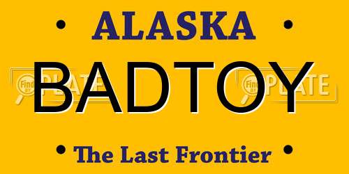 BADTOY Alaska License Plate