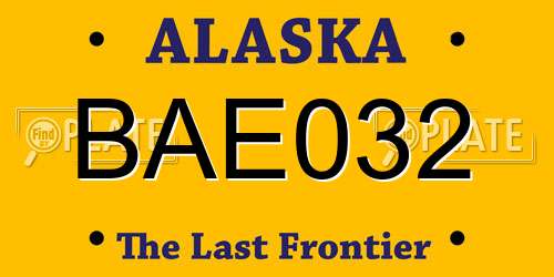 BAE032 Alaska License Plate