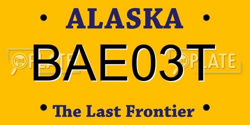 BAE03T Alaska License Plate