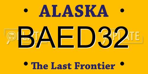 BAED32 Alaska License Plate