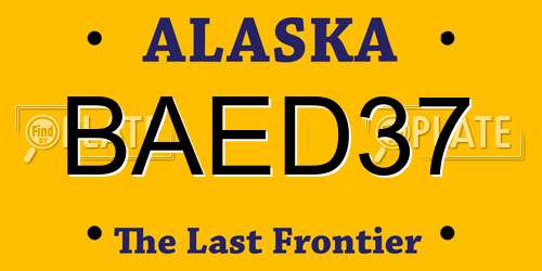 BAED37 Alaska License Plate