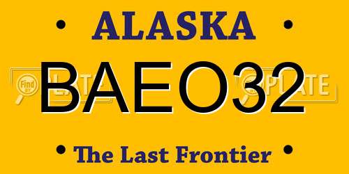 BAEO32 Alaska License Plate
