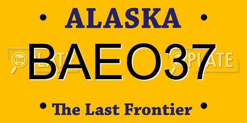 BAEO37 Alaska License Plate