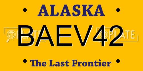 BAEV42 Alaska License Plate