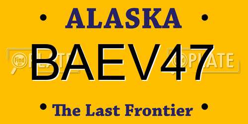 BAEV47 Alaska License Plate